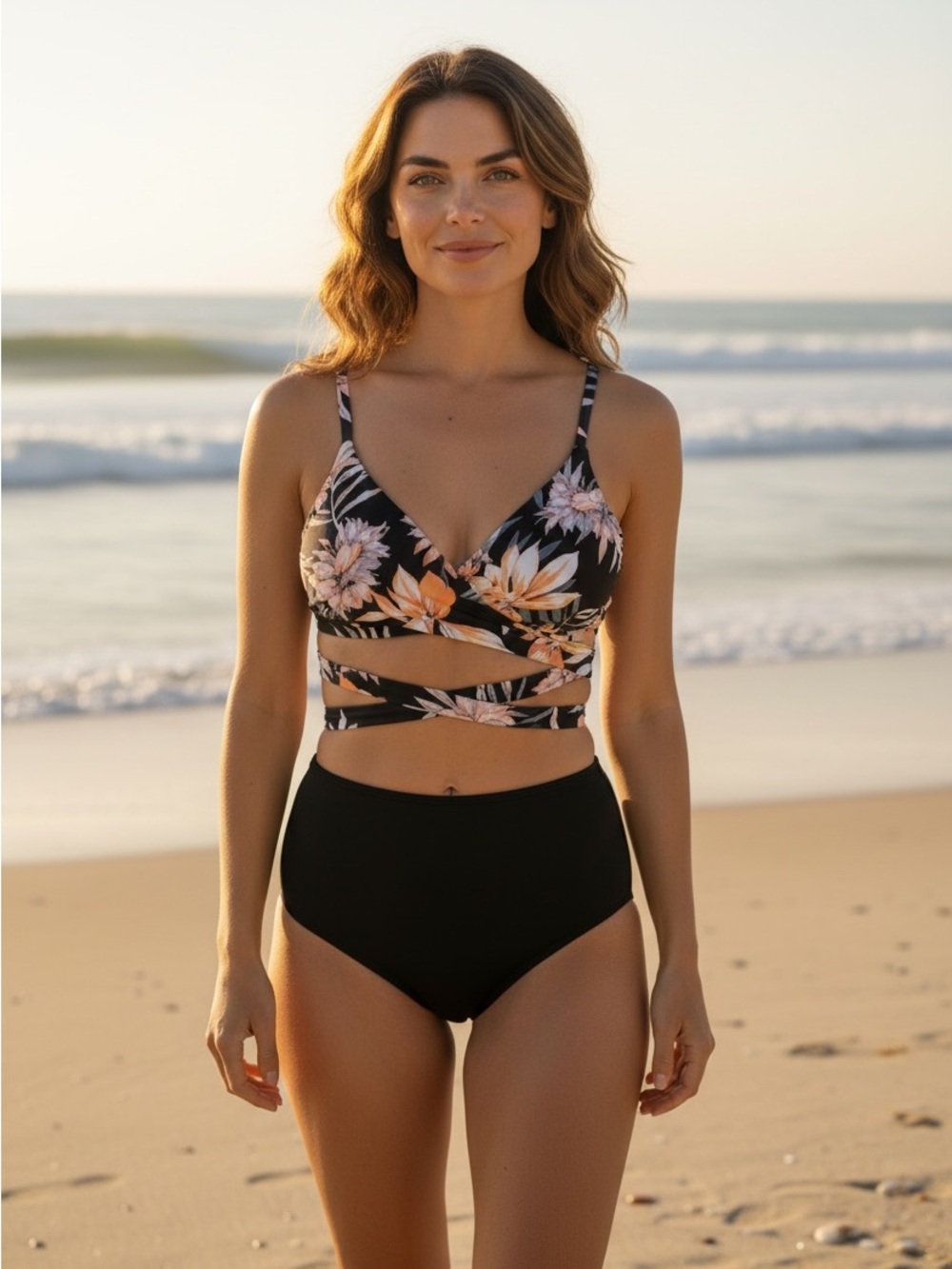 NWOT Floral Cutout Wrap Bikini Set – 2 Piece Swimsuit XL
